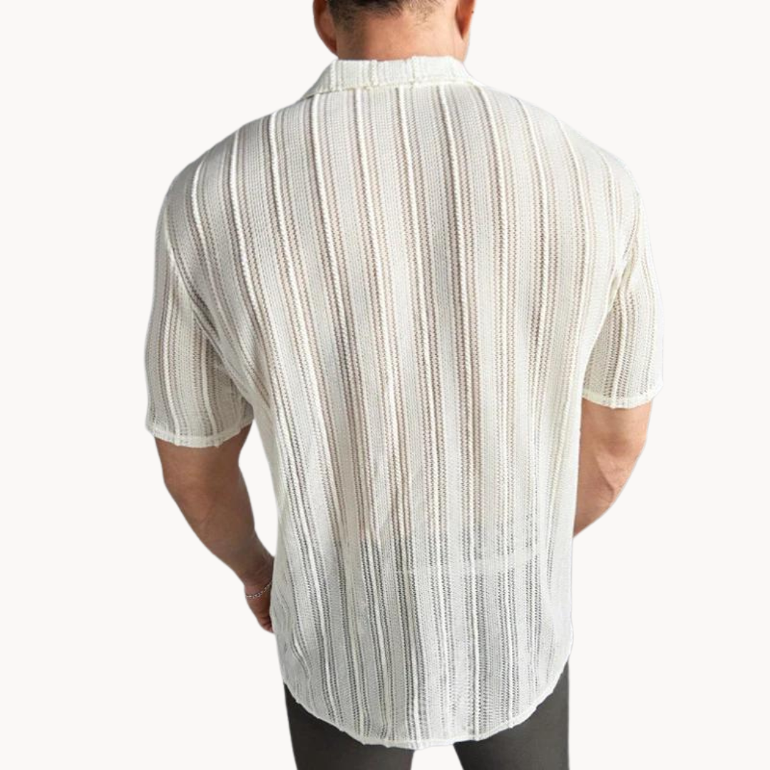 Frans | Stilvolles Häkelhemd für Herren, Sommermode, Leichte Baumwolle