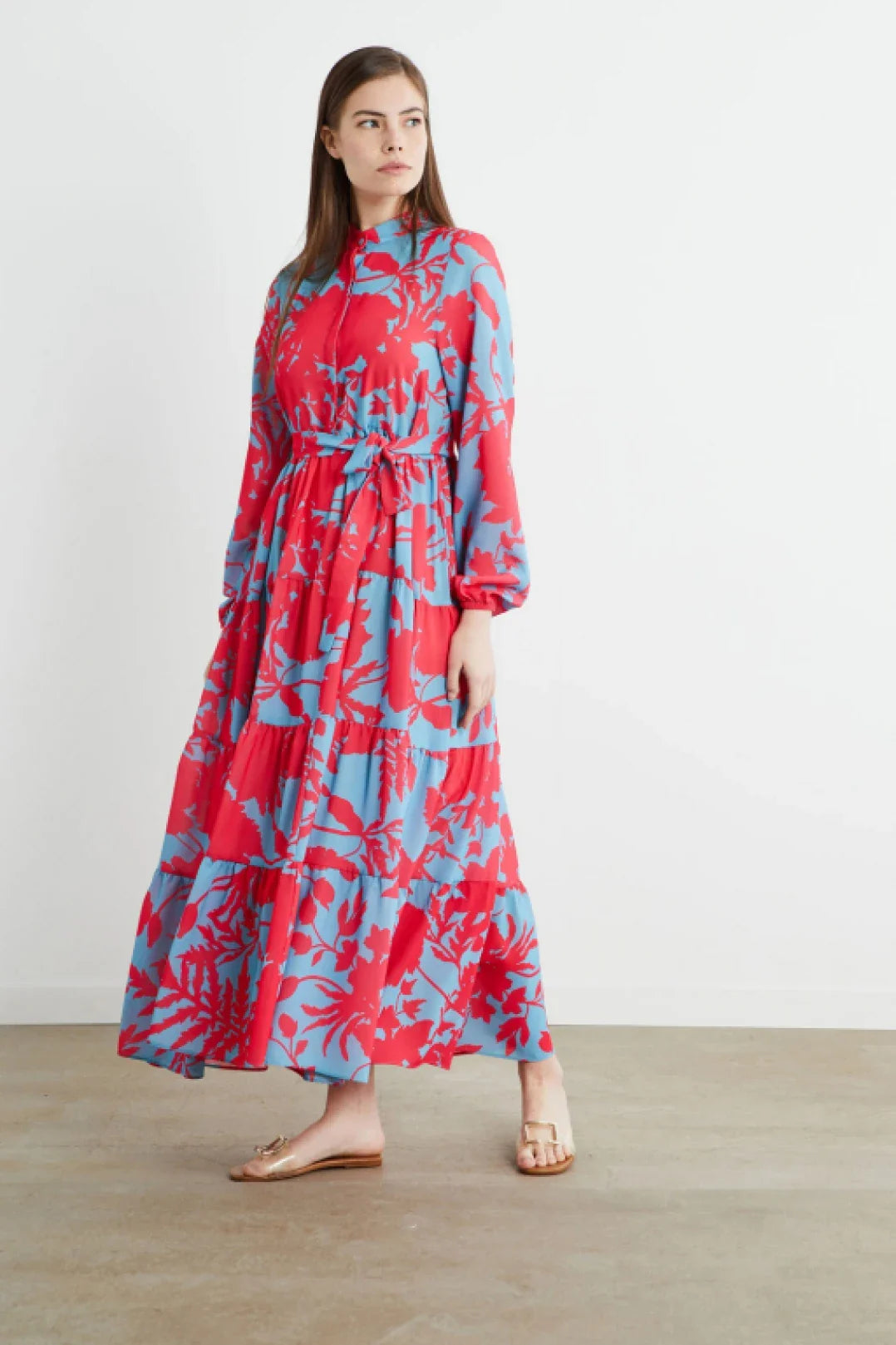 Leona | Blumenprint Maxi-Kleid