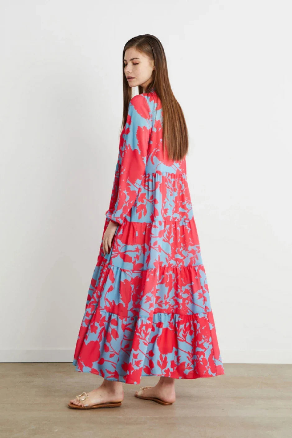 Leona | Blumenprint Maxi-Kleid