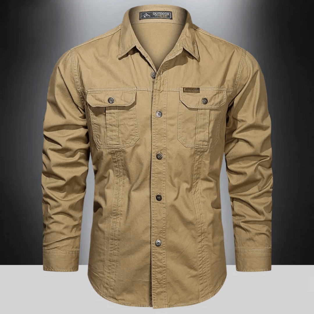 Jeff | Vintage Cargo Hemd, Sommerstil, Baumwolle