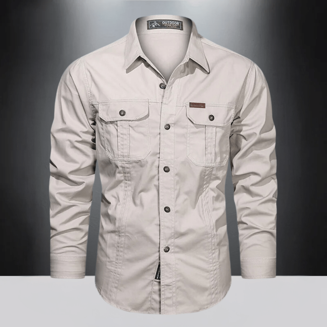 Jeff | Vintage Cargo Hemd, Sommerstil, Baumwolle