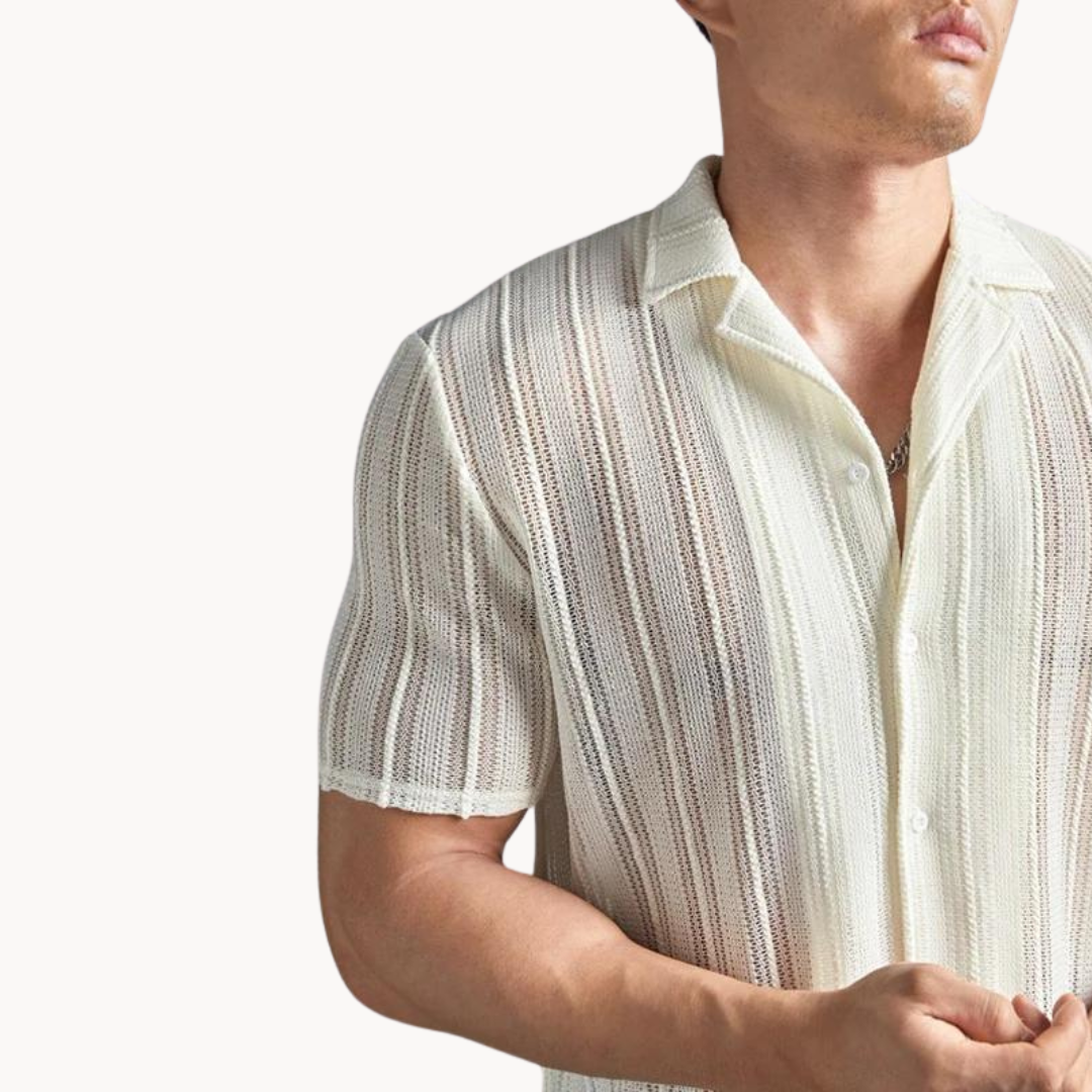 Frans | Stilvolles Häkelhemd für Herren, Sommermode, Leichte Baumwolle