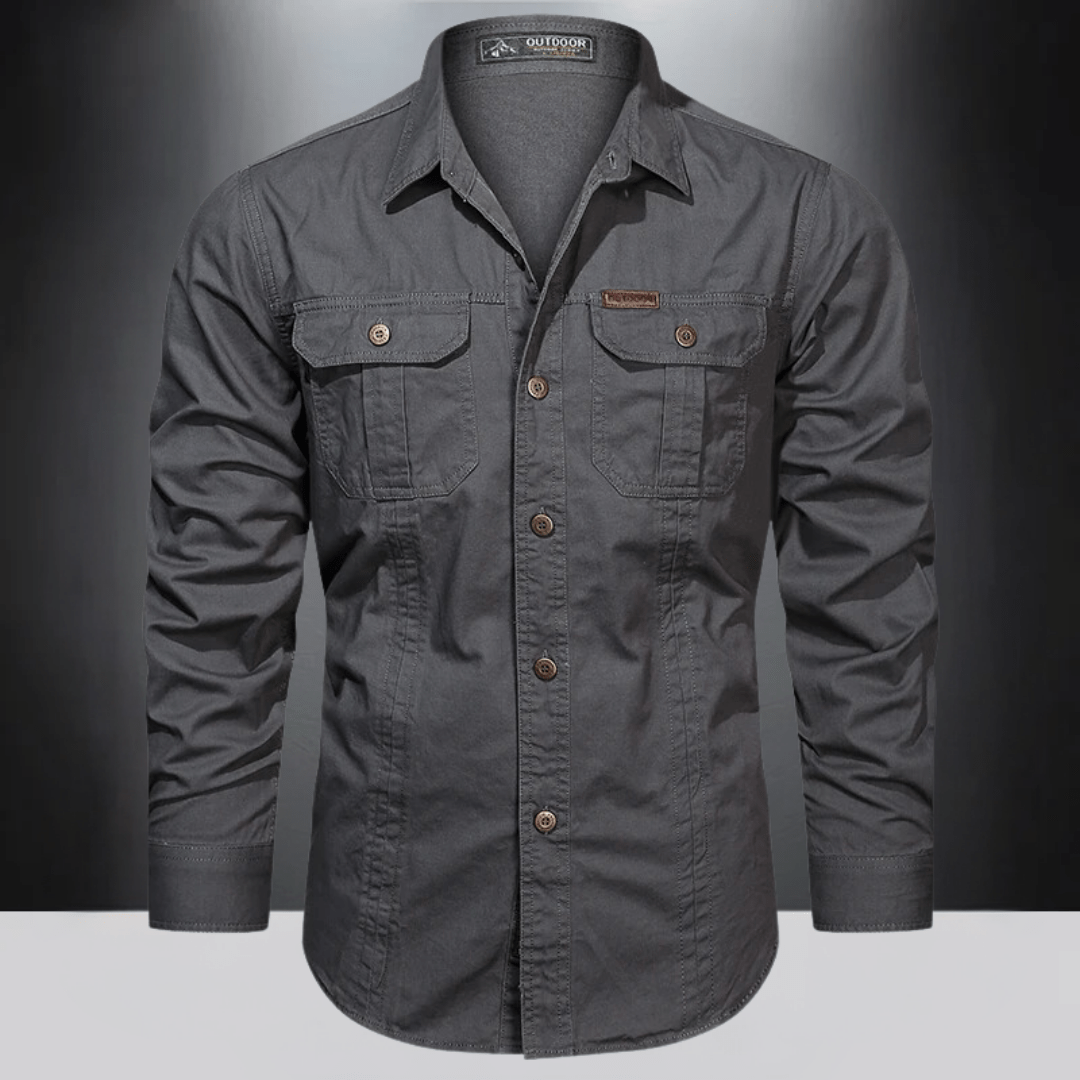 Jeff | Vintage Cargo Hemd, Sommerstil, Baumwolle